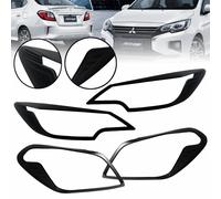 Set copertura testa lampada fanale posteriore nero per Mitsubishi Mirage G4...
