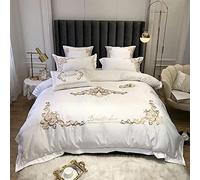 Set coperture con copritura King-Size al 100% Pista Cotone in lettiera Trapunta satene morbide di Lussuosa cuocere (Colore: Dimensione Viola: Doppio) (Bianco Pieno)