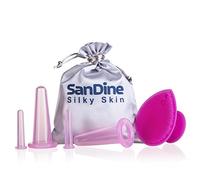 Set Coppettazione Viso Silicone - Coppettazione Massaggio - Riduzione Doppio Mento - Coppetta Cellulite - Coppette Anticellulite - Vacuum Viso e Corpo - Cupping Kit da Sandine (Rosa 5 pezzi)