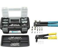 Set con rivettatrice per rivetti e inserti filettati FERVI S018 + valigia rivett