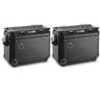 Set - COPPIA valigie laterali Trekker Outback Black Line in alluminio