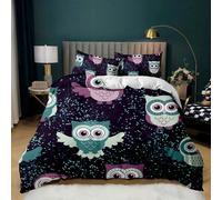 Set Copri Piumone Federe Copripiumino Gufo Gufi Owls Duvet Cover BED0054I
