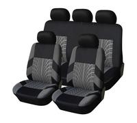 Set Copri Sedile Coprisedili per Auto Universali con Ricamo Adatti alla Maggior Parte delle Auto con Dettagli Che Riproducono Le Tracce degli Pneumatici(Gray Full Set)