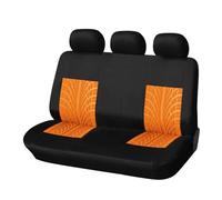 Set Copri Sedile Coprisedili per Auto Universali con Ricamo Adatti alla Maggior Parte delle Auto con Dettagli Che Riproducono Le Tracce degli Pneumatici(Orange Back Part)