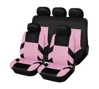 Set Copri Sedile Coprisedili per Auto Universali con Ricamo Adatti alla Maggior Parte delle Auto con Dettagli Che Riproducono Le Tracce degli Pneumatici(Pink Full Set)