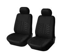 Set Copri Sedile Coprisedili per Auto Universali con Ricamo Adatti alla Maggior Parte delle Auto con Dettagli Che Riproducono Le Tracce degli Pneumatici(Black 2 Pieces)
