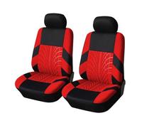 Set Copri Sedile Coprisedili per Auto Universali con Ricamo Adatti alla Maggior Parte delle Auto con Dettagli Che Riproducono Le Tracce degli Pneumatici(Red 2 Pieces)