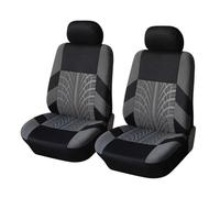 Set Copri Sedile Coprisedili per Auto Universali con Ricamo Adatti alla Maggior Parte delle Auto con Dettagli Che Riproducono Le Tracce degli Pneumatici(Gray 2 Pieces)