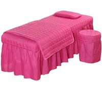 Set CopriLettino per Estetista 4 pezzi Set di biancheria da letto for salone bellezza copriletto for massaggi spa Lenzuola Copriletto Copripiumino Federa(07,Full)