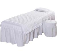 Set CopriLettino per Estetista 4 pezzi Set di biancheria da letto for salone bellezza copriletto for massaggi spa Lenzuola Copriletto Copripiumino Federa(02,Queen)