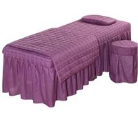 Set CopriLettino per Estetista 4 pezzi Set di biancheria da letto for salone bellezza copriletto for massaggi spa Lenzuola Copriletto Copripiumino Federa(10,Full)