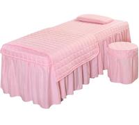 Set CopriLettino per Estetista 4 pezzi Set di biancheria da letto for salone bellezza copriletto for massaggi spa Lenzuola Copriletto Copripiumino Federa(09,Queen)