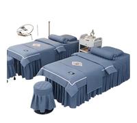 Set CopriLettino per Estetista 4 pezzi set di biancheria da letto for salone bellezza for massaggi spa copripiumino copri lenzuolo sgabello federa(01,60x180cm)