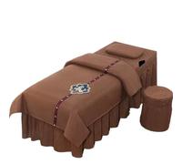 Set CopriLettino per Estetista 4 pezzi set di biancheria da letto for salone bellezza, lenzuola spesse for massaggi spa, copriletto for, federa copripiumino(Brown,190x80)