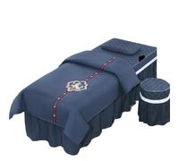 Set CopriLettino per Estetista 4 pezzi set di biancheria da letto for salone bellezza, lenzuola spesse for massaggi spa, copriletto for, federa copripiumino(Blue,190x70)