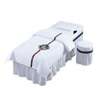 Set CopriLettino per Estetista 4 pezzi set di biancheria da letto for salone bellezza, lenzuola spesse for massaggi spa, copriletto for, federa copripiumino(WHITE,190x80)