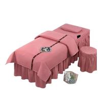 Set CopriLettino per Estetista 4 pezzi set di biancheria da letto for salone bellezza, lenzuola spesse for massaggi spa, copriletto for, federa copripiumino(Red,190x70)