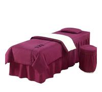 Set CopriLettino per Estetista Copriletto con bottoni, copriletto for spa e massaggi, coprisgabello, federa for cuscino, piumone(Color1,80X190cm)