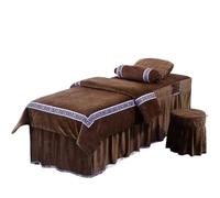 Set CopriLettino per Estetista Set di biancheria da letto for salone bellezza, 4 pezzi, lenzuola spesse, copriletto, massaggio e spa(08,FLAT BED SHEET_70X190CM)