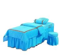 Set CopriLettino per Estetista Set di biancheria da letto for salone bellezza, 4 pezzi, lenzuola spesse, copriletto, massaggio e spa(03,FLAT BED SHEET_60X180CM)