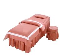 Set CopriLettino per Estetista Set di biancheria da letto for salone bellezza 4 pezzi, stile semplice, massaggio spa, uso copripiumino, gonna, set King Queen(Red,80x190cm)