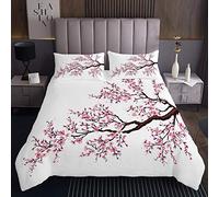 Set copriletto e trapunta giapponese con fiori di ciliegio, per ragazzi e ragazze, biancheria da letto 3 pezzi 240x220cm