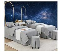 Set copriletto per salone di bellezza 4 pezzi Set copriletto per salone di bellezza Set copriletto per massaggi spa Lenzuola Copriletto Copripiumino Fede grigio. Square bedside 190*80cm (74.8*31.5in)