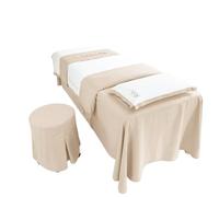 Set copriletto per saloni di bellezza Set di biancheria da letto 4 pezzi for salone bellezza, copriletti, for spa e massaggi, federa(Khaki,4pcs190x80)