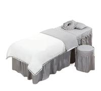 Set copriletto per saloni di bellezza Set di biancheria da letto 4 pezzi for salone bellezza, massaggi, spa, copripiumino con ricamo nappa, gonna(70x185cm)