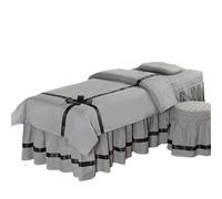 Set copriletto per saloni di bellezza Set di biancheria da letto for salone bellezza con farfalle, 4 pezzi, for massaggi, spa, copriletto completo(GRAY,190x80)