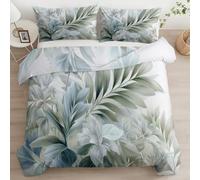 Set Copripiumino 100% Microfibra - Sacco Piumone 200 x 200 cm Set da Letto con Cerniera, bambini e ragazzi, confortevole sulla pelle, Foglie Rami Degli Alberi Linee, 2 Federe 50x80 cm Grigio Chiaro