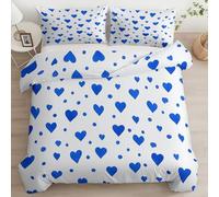 Set Copripiumino 100% Microfibra - Sacco Piumone 220 x 240 cm Set da Letto per con Cerniera, bambini e ragazzi, confortevole sulla pelle, Forma Cuore Forma Stella Forma Amore, 2 Federe 50x80 cm Bianco