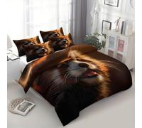 Set Copripiumino 135 x 200 cm Singolo Reversibile Traspirante con Animale Panda rosso, Set Biancheria da Letto da 2 Pezzi con Cerniera e 1 Federe 50 x 80 cm
