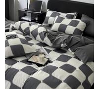 Set Copripiumino 135X200 Geometrico Nero per Ragazze,Donne e Uomini,Copripiumino 135X200 Moderno con Motivo Geometrico Astratto,Set di Biancheria da Letto in Microfibra Morbida e Confortevole,Decorat