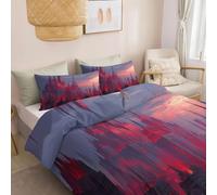 Set copripiumino 150 x 220 cm in biancheria da letto con stampa a motivo Architettura Gotica In Cristallo Rosso, completo copripiumino reversibile Missione ideale per ragazzi ragazze e bambini