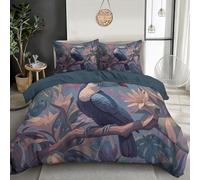 Set Copripiumino 200 X 200 Cm Tucano Con 2 Federe, In Microfibra, Piante Tropicali, Matrimoniale Morbido Confortevole Con Chiusura Lampo, Per Bambini, Ragazzi E Ragazz