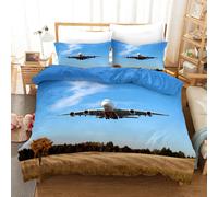 Set copripiumino 3D aereo Sky Forest Cloud set biancheria da letto federe