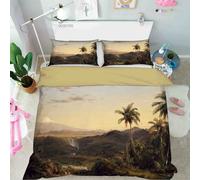 Set copripiumino 3D albero di montagna cielo nuvola fiume set biancheria da l...