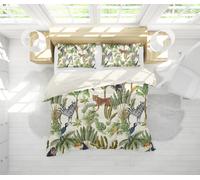 Set copripiumino 3D animali della giungla tropicale set biancheria da letto f...
