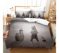 Set copripiumino 3D Bear Boy Cask set biancheria da letto federe 58