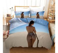 Set copripiumino 3D bikini bellezza cielo deserto set biancheria da letto fed...