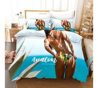 Set copripiumino 3D bikini bellezza mare cielo set biancheria da letto federe 64