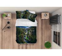 Set copripiumino 3D Canyon River Landscape set biancheria da letto federe 64