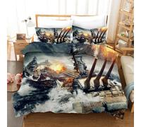 Set copripiumino 3D carro armato guerra militare mare set biancheria da letto...