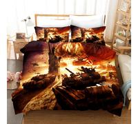 Set copripiumino 3D carro armato militare elicottero guerra set biancheria da...