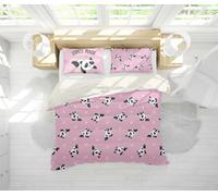 Set copripiumino 3D cartone animato panda rosa set biancheria da letto federe 64