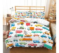 Set copripiumino 3D Cartoon Cars Engineering Vehicle set biancheria da letto ...