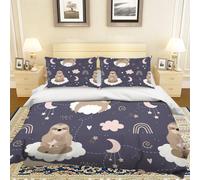 Set copripiumino 3D Cartoon Space Sloth set biancheria da letto federe 64