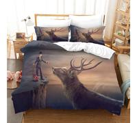 Set copripiumino 3D cervo set biancheria da letto federe 51