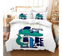 Set copripiumino 3D coccodrillo cartone animato modello semplice set biancher...